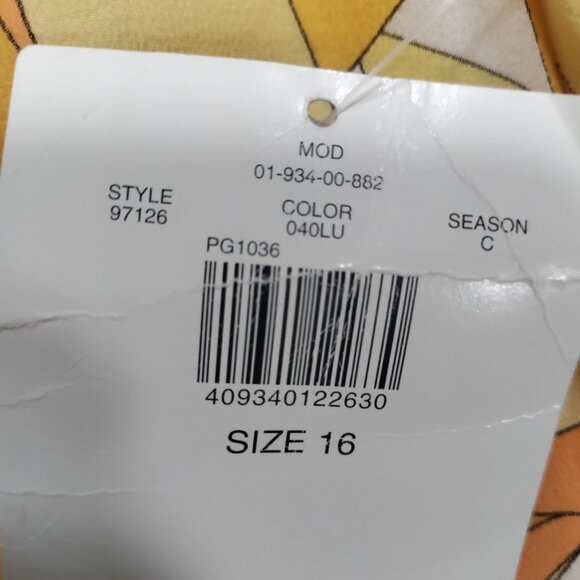 Identity By Lord & Taylor Vintage Silk Retro Cold Shoulder Blouse Size 16 NWT - Picture 11 of 15